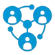 Icono azul de compromiso con el cliente