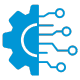 Icono del engranaje azul Nuevo