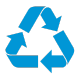 Icono de reciclaje azul
