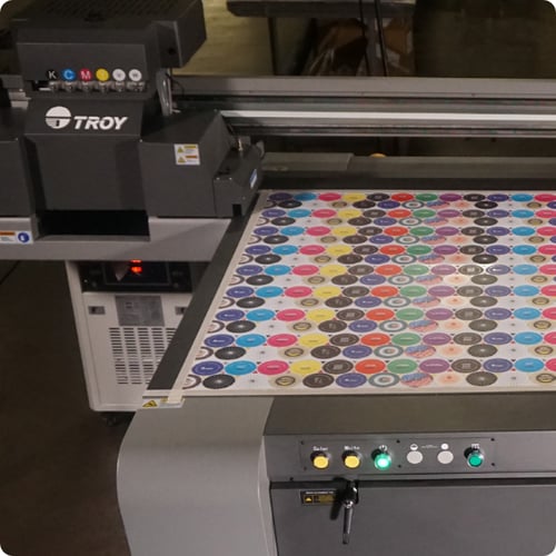 Muestras de tapas de tinta en copia de impresora plana