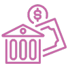 Icono de banco rosa