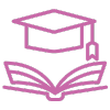 Icono rosa de la educación
