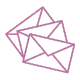 Icono del sobre rosa 