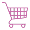 Icono de carrito de la compra rosa