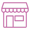 Icono rosa de pequeña empresa