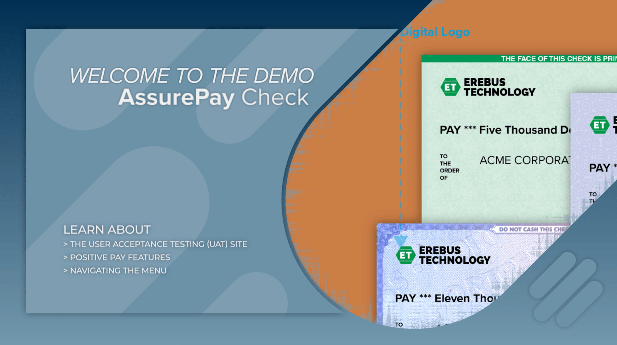 AssurePay Check demo welcome screen