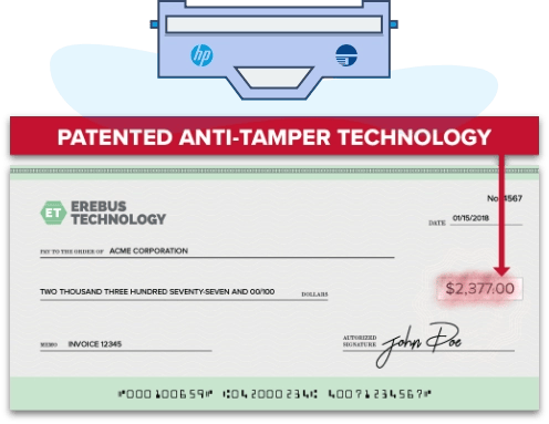 Cheque MICR impreso con tóner MICR Secure