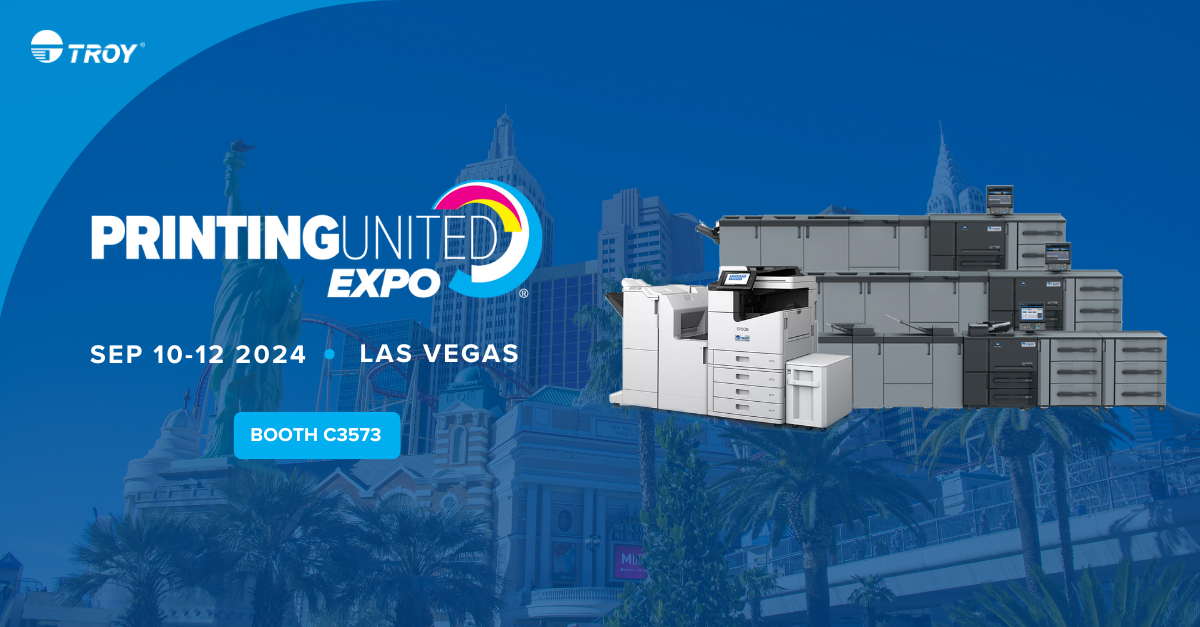 Printing United Banner con el paisaje de Las Vegas de fondo 
