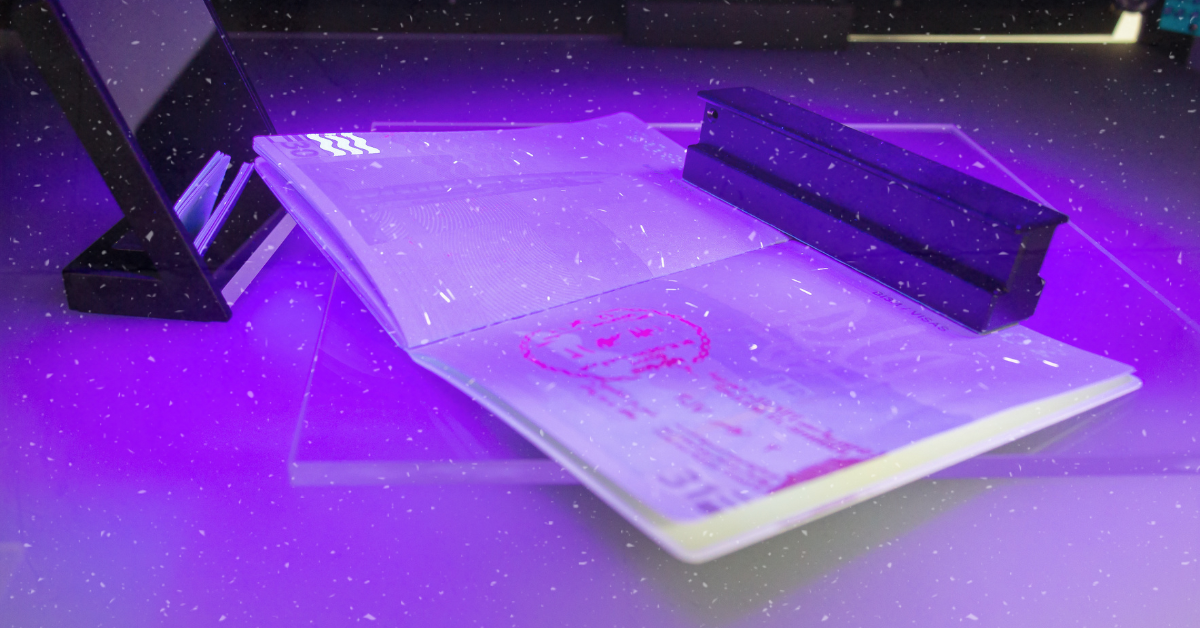 Pasaporte con tinta de seguridad UV fluorescente 